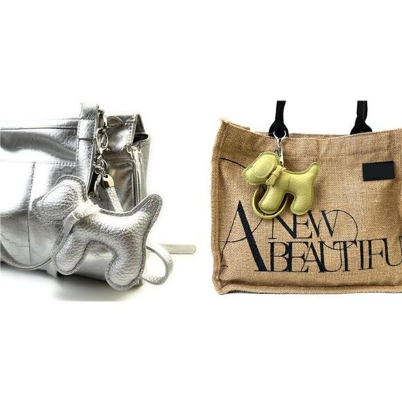 Dog Keychains Leather Craft Soft and Adorable Puppy Bag Charm Purse Accessory - Picture 16 of 16